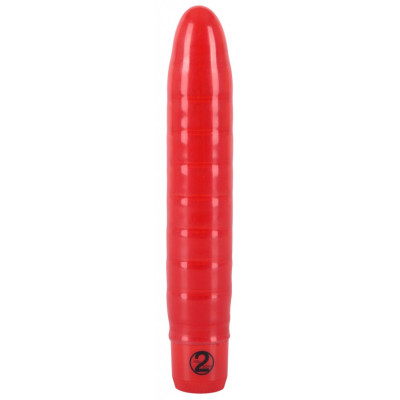 Red classic wavy soft vibrator 18cm