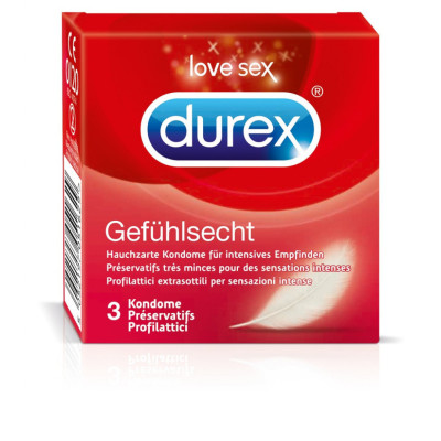 Πολύ λεπτά προφυλακτικά Durex 3 τεμ για μεγαλύτερη αίσθηση