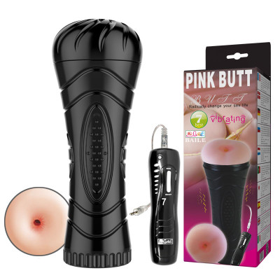 Ass in a Flashlight tube with vibration and remote control