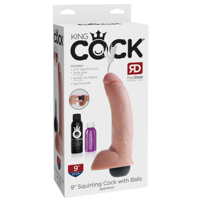 King Cock Squirting Cock with Balls 9 Inch