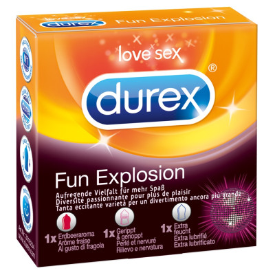 Durex Fun Explosion Condoms Pack of 3 pieces
