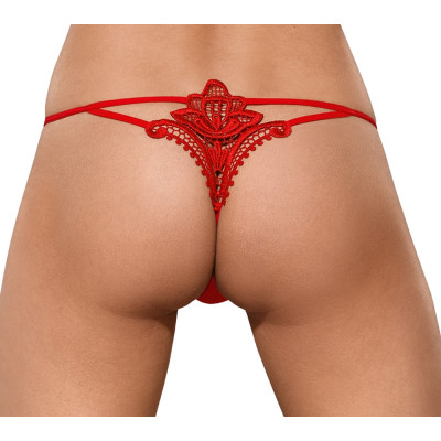 Obsessive Luiza String with Embroidery back Red
