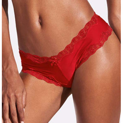 Sexy Red Thong with Lace Hem