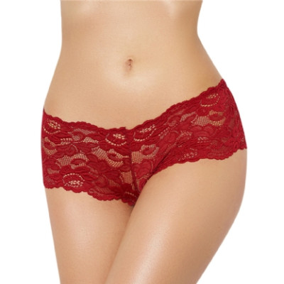 Hot Red Floral Lace Short