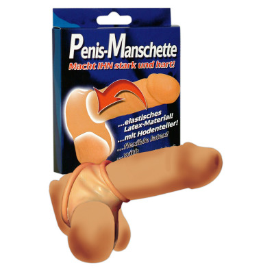 Stretchable Penis and testicles ring and cuff white