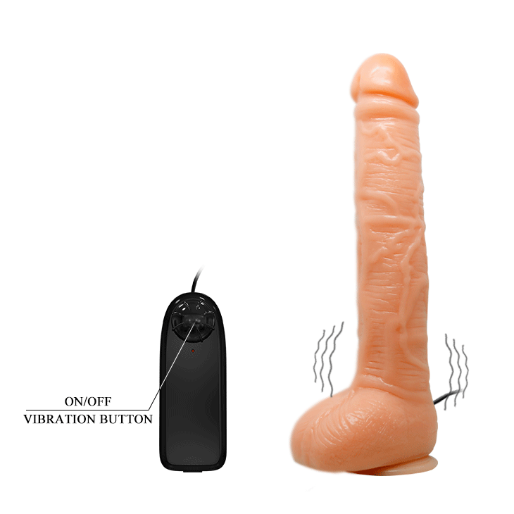  Realistic Vibrating Giant Cock and Balls Suction 27 cm 