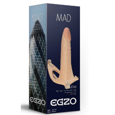 Male strapon with soft hollow dildo 18 cm 