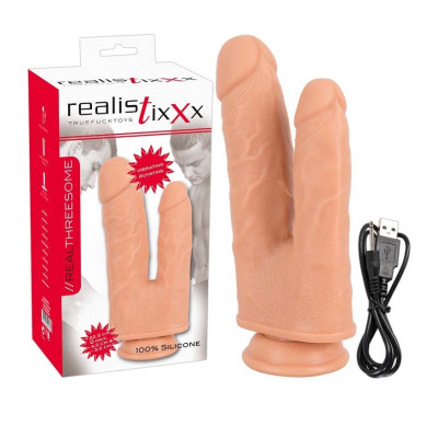 Realistixxx Threesome Vibrating Rotating dildo 22 cm