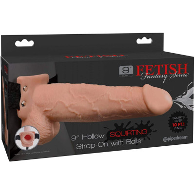 Fetish Fantasy 9 inch Hollow Squirting Strap-On