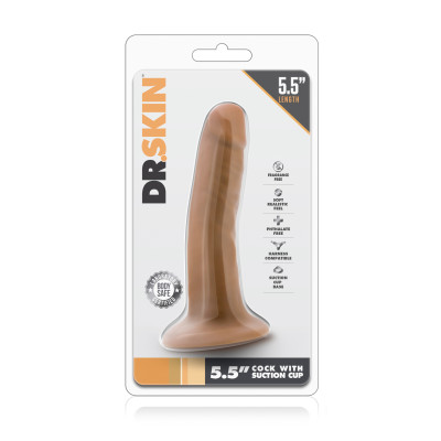 Dr. Skin 13 cm Cock With Suction Cup Mocha
