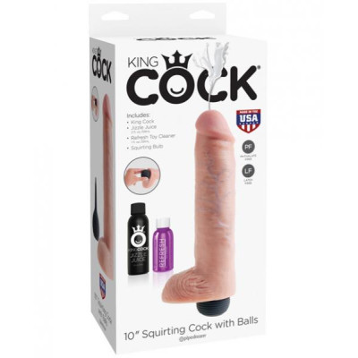 King Cock 10 inch Squirting Cock and Balls Dildo