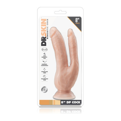 Dr. Skin Flesh Double Dildo with suction base 20 cm 