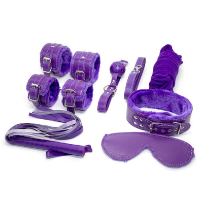 Beginners Bdsm Adult Games Bondage Set of 8 pcs Purple