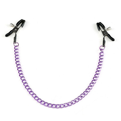 Adjustable Nipple clamps with Purple Chain 